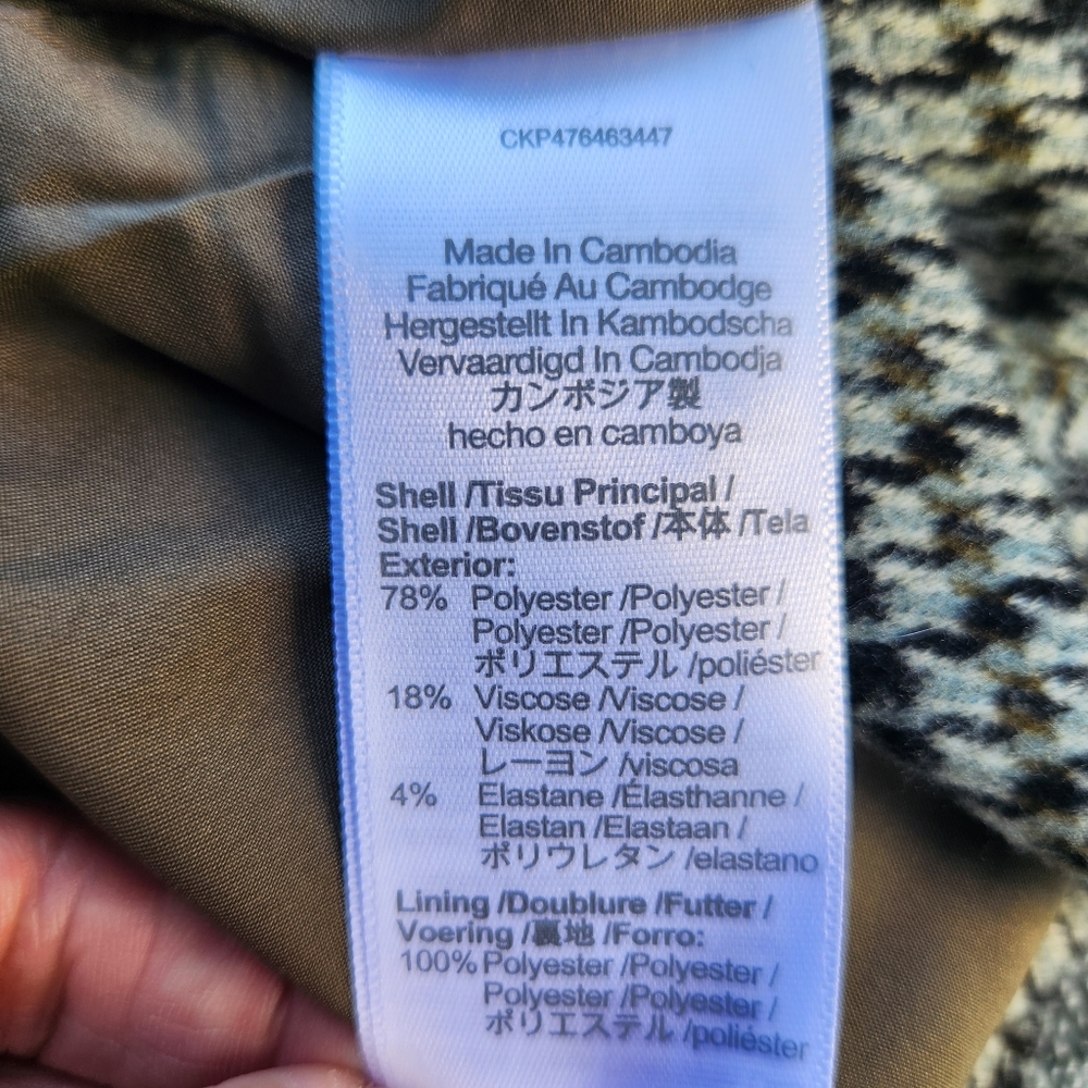 Madewell Oversized Knit Blazer In Houndstooth Womens Size XS Button Up Jacket - Picture 13 of 14